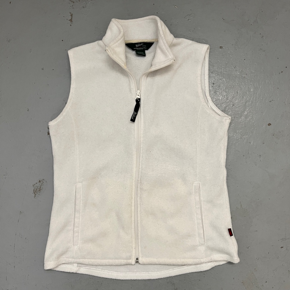 white woolrich fleece vest women’s small